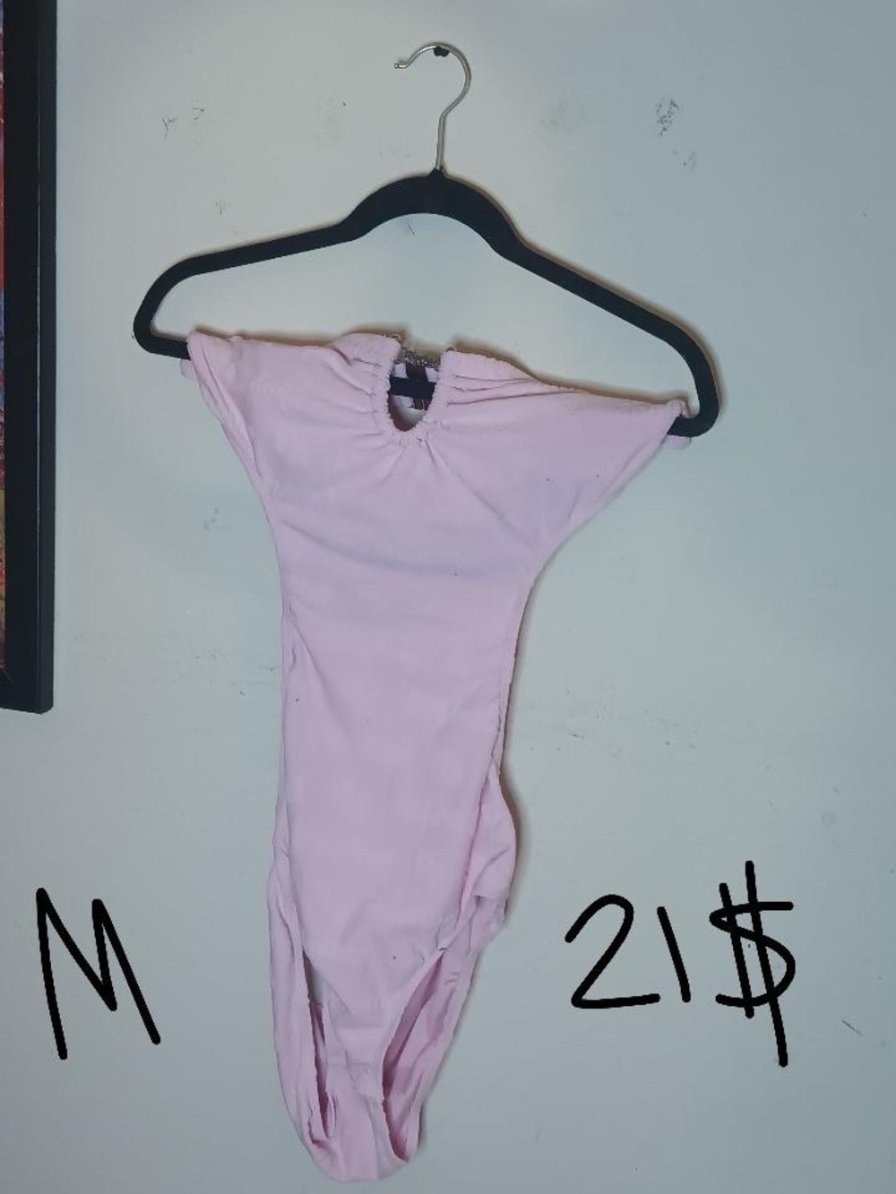 PLAYBOY Pink Open Back  Stretch Bodysuit/Swimsuit